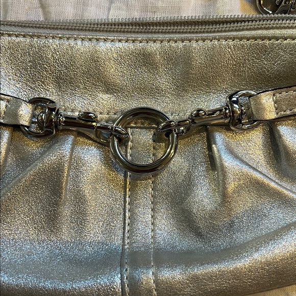 Coach Silver leather wristlet. Pre-Owned Condition-Very Good. - Picture 4 of 9